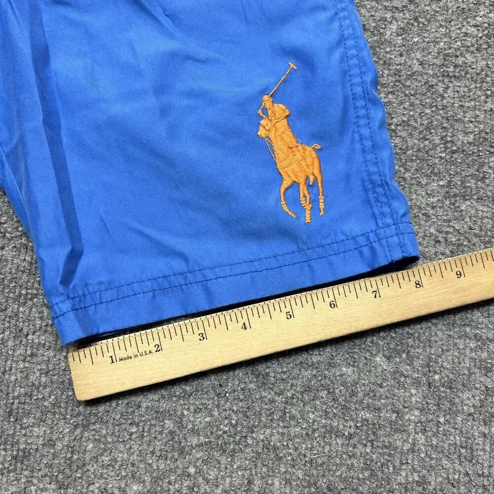 Polo Ralph Lauren Swim Shorts Boys S Blue Mesh Lined Drawstring Pony Logo Trunks